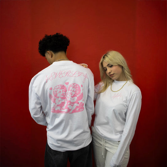 LIT HEARTS WHITE LONG SLEEVE