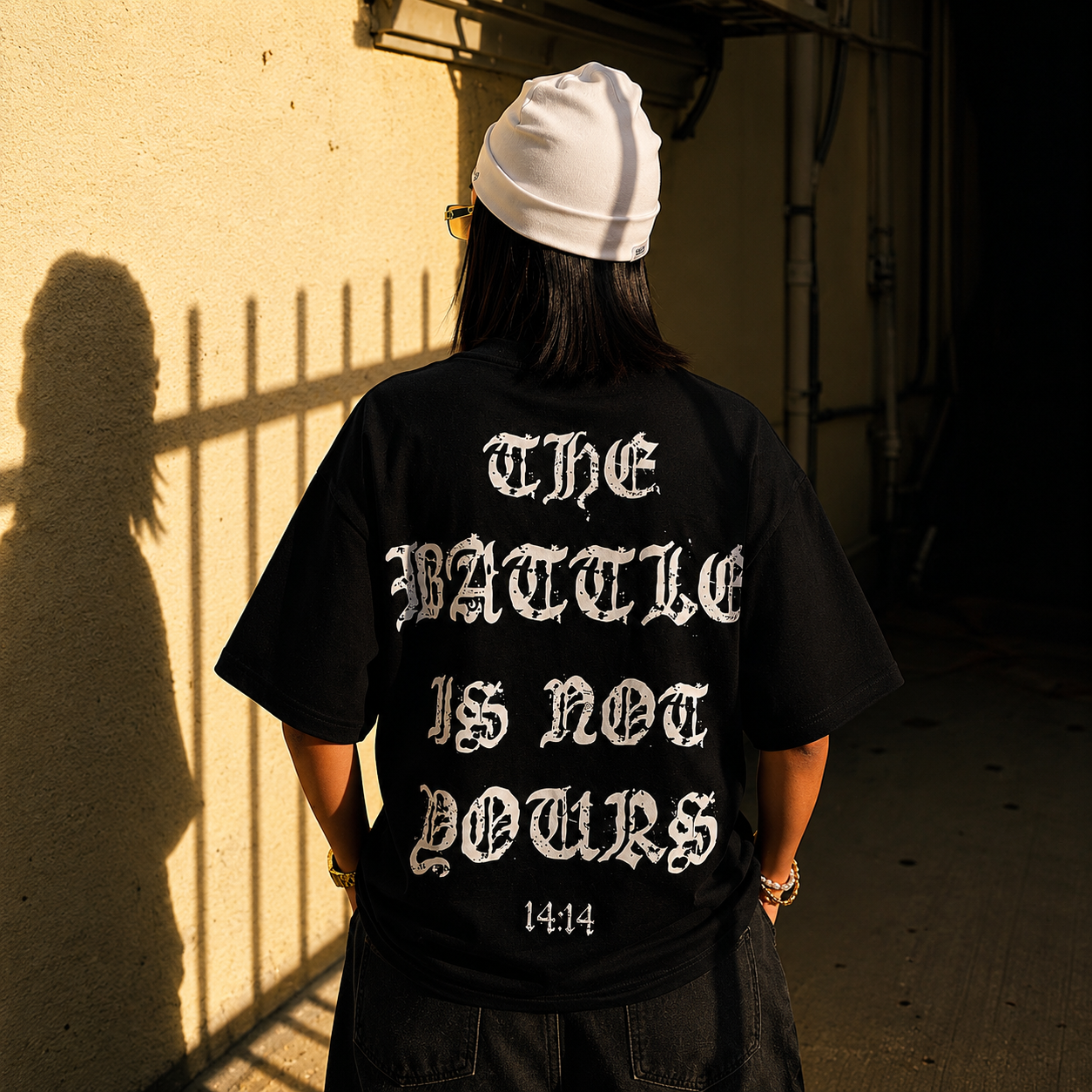 "THE BATTLE IS NOT YOURS" OVERSIZED TEE