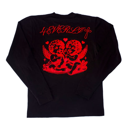 LIT HEARTS BLACK LONG SLEEVE