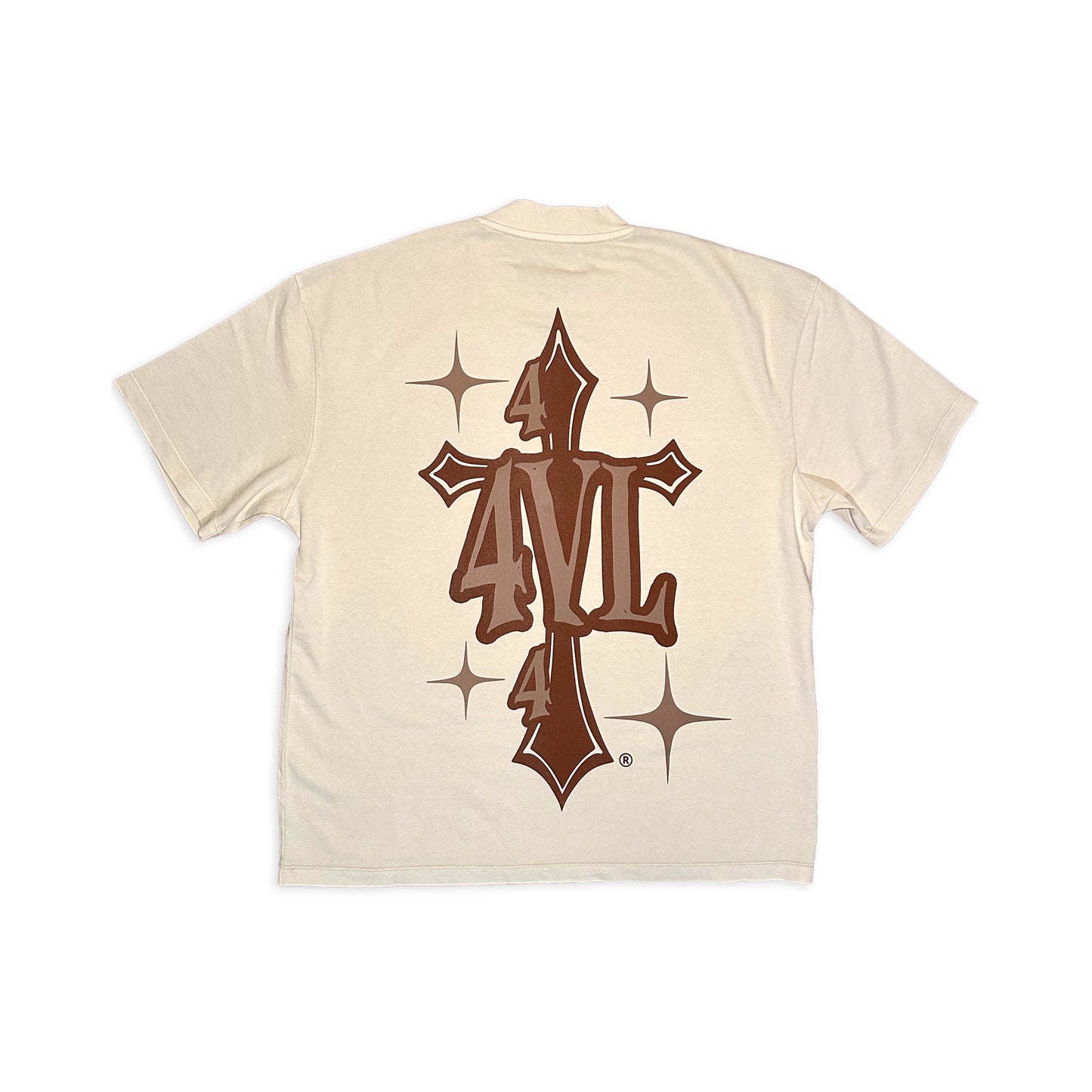 4VL Cream Oversized Tee