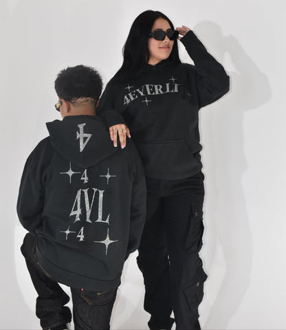 4VL Rhinestone Onyx Hoodie