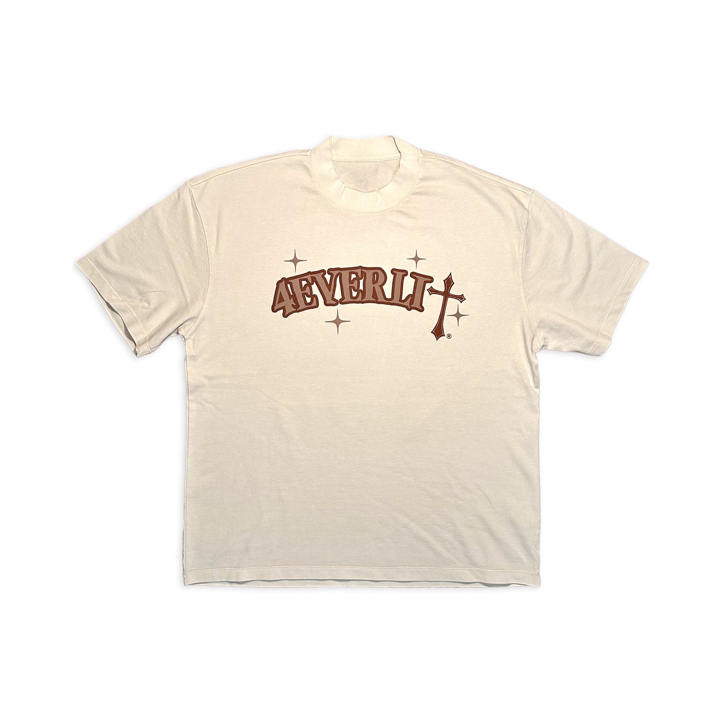 4VL Cream Oversized Tee