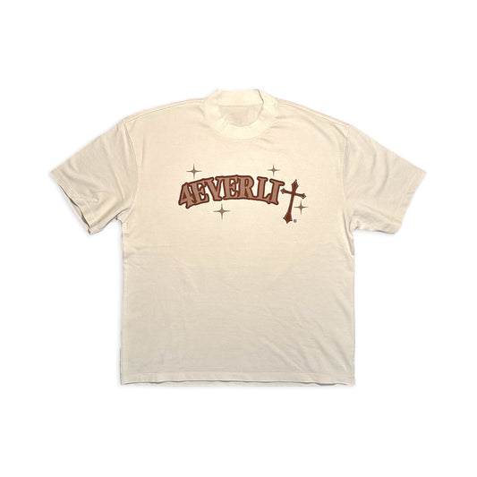 4VL Cream Oversized Tee