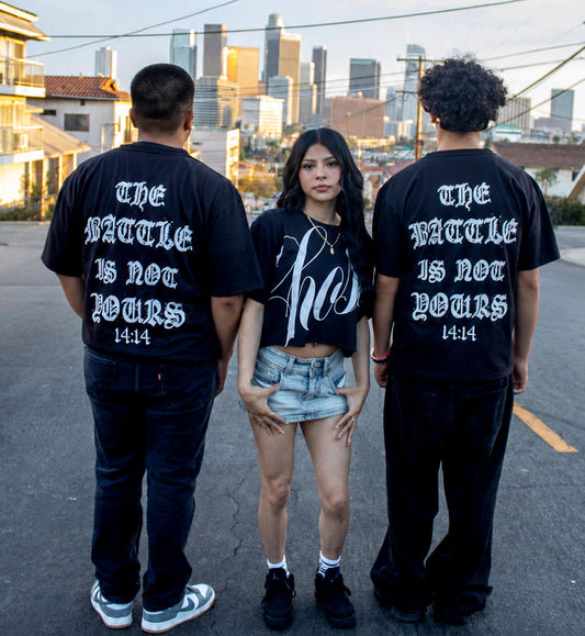 "THE BATTLE IS NOT YOURS" OVERSIZED TEE
