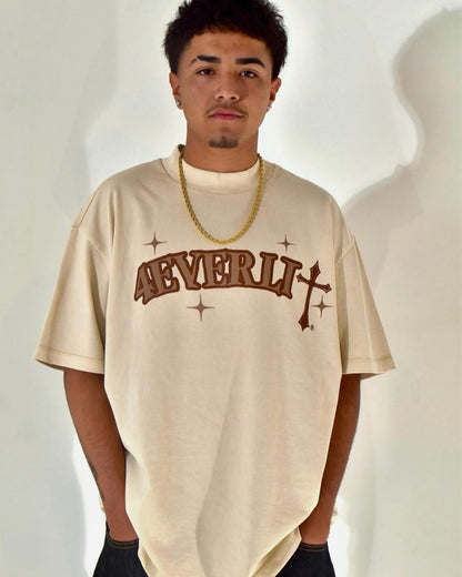 4VL Cream Oversized Tee