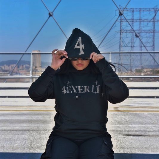 4VL Rhinestone Onyx Hoodie