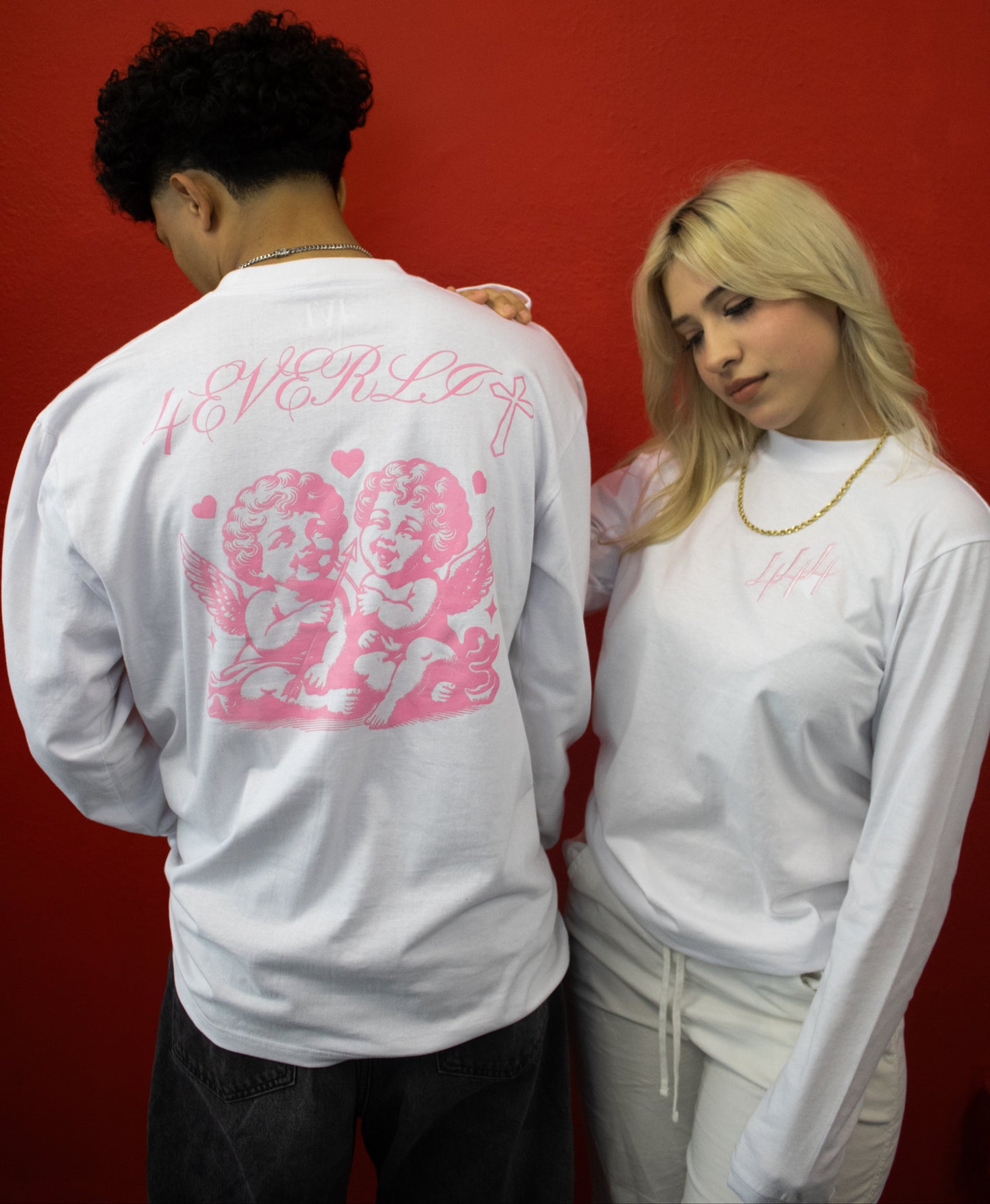 LIT HEARTS WHITE LONG SLEEVE